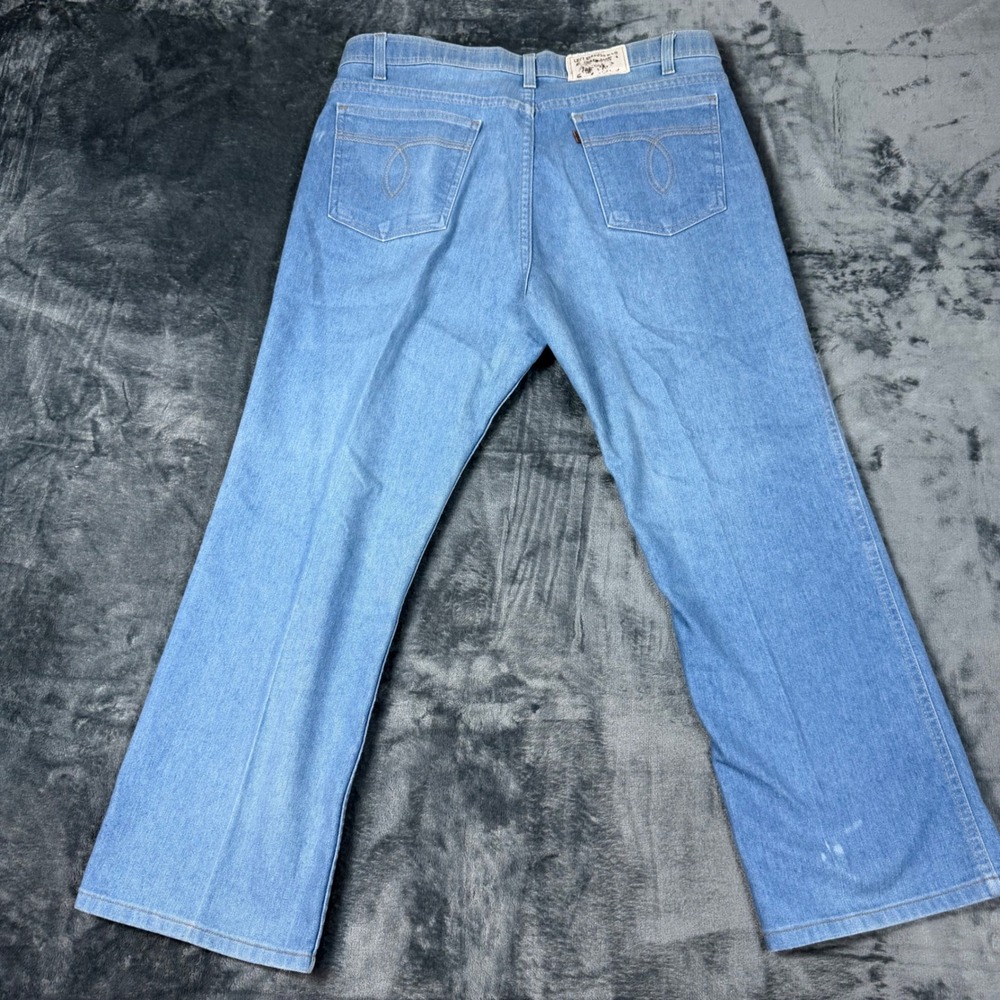 Vintage Levis 517 Orange Tab Jeans Mens 38x29 Light Wash Bootcut Made in USA - Picture 8 of 11